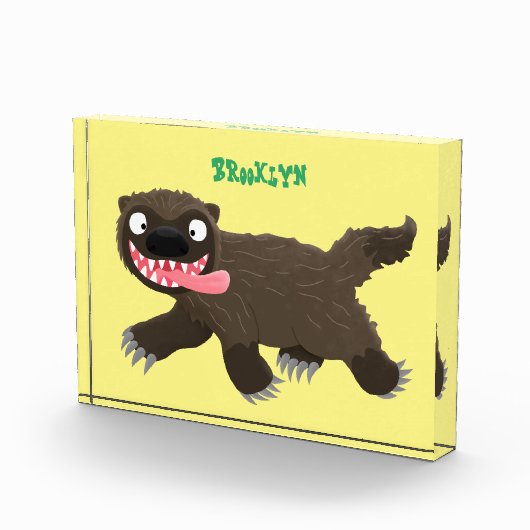 飢えおもしろいた狼の動物漫画 フォトブロック (右)