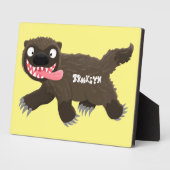 飢えおもしろいた狼の動物漫画 フォトプラーク (側面)