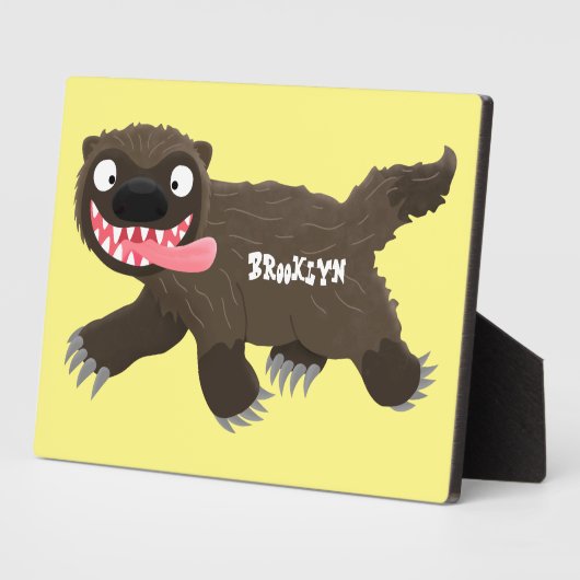 飢えおもしろいた狼の動物漫画 フォトプラーク (側面)