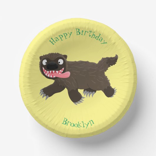 飢えおもしろいた狼の動物漫画 ペーパーボウル (正面)