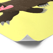 飢えおもしろいた狼の動物漫画 ポスター (角)