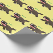 飢えおもしろいた狼の動物漫画 ラッピングペーパー (角)