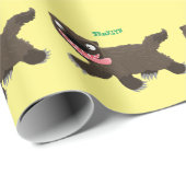 飢えおもしろいた狼の動物漫画 ラッピングペーパー (ロールコーナー)