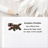 飢えおもしろいた狼の動物漫画 ラベル (インサイチュ)