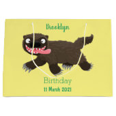 飢えおもしろいた狼の動物漫画 ラージペーパーバッグ (正面)