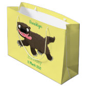 飢えおもしろいた狼の動物漫画 ラージペーパーバッグ (裏面アングル)