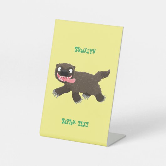 飢えおもしろいた狼の動物漫画 台座サイン (正面)