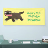 飢えおもしろいた狼の動物漫画 横断幕 (トレードショー)