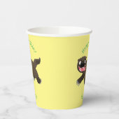 飢えおもしろいた狼の動物漫画 紙コップ (左)