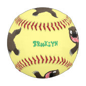 飢えおもしろいた狼の動物漫画 野球ボール (裏面)