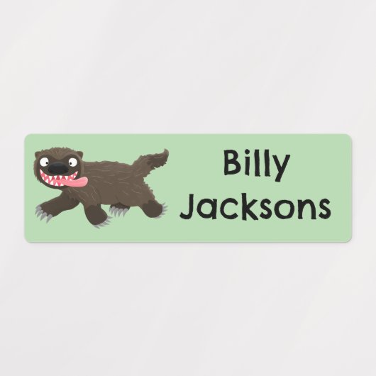 飢えおもしろいた狼パーソナライズされた獣 ラベル (デザイン2)