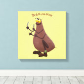 飢えおもしろいた醜いノミ漫画 キャンバスプリント (インサイチュ (ウッドフロア))