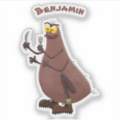 飢えおもしろいた醜いノミ漫画 シール (正面)