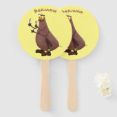 飢えおもしろいた醜いノミ漫画 ハンドファン (正面&裏面)