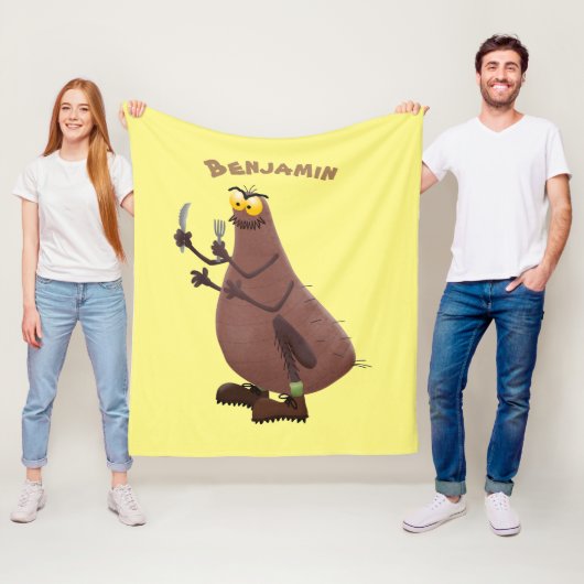 飢えおもしろいた醜いノミ漫画 フリースブランケット (インサイチュ)