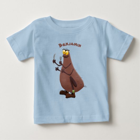 飢えおもしろいた醜いノミ漫画 ベビーTシャツ (正面)