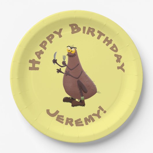 飢えおもしろいた醜いノミ漫画 ペーパープレート (正面)