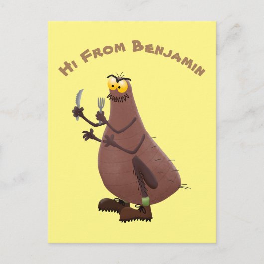 飢えおもしろいた醜いノミ漫画 ポストカード (正面)