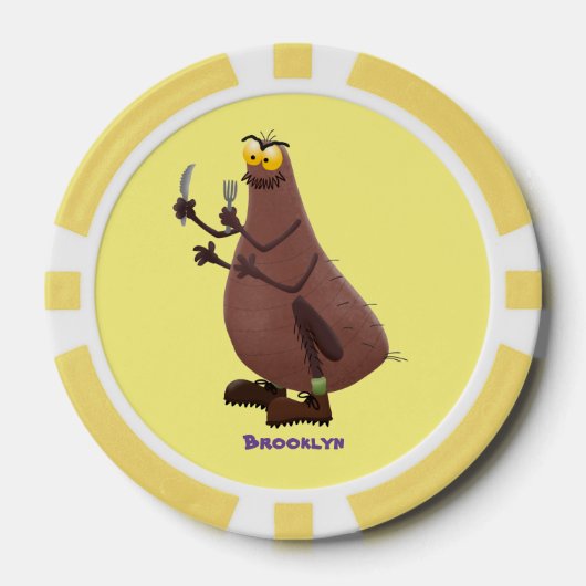 飢えおもしろいた醜いノミ漫画 ポーカーチップ (正面)