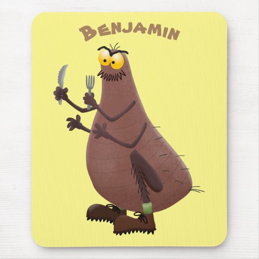 飢えおもしろいた醜いノミ漫画 マウスパッド (正面)