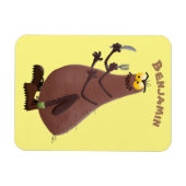 飢えおもしろいた醜いノミ漫画 マグネット (横)