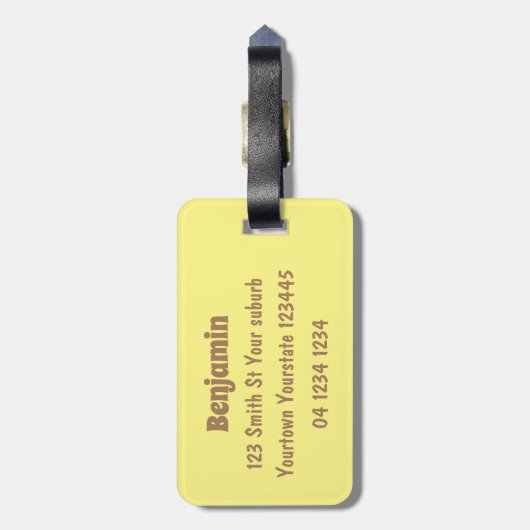 飢えおもしろいた醜いノミ漫画 ラゲッジタグ (裏面縦)