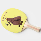 飢えおもしろいた醜いノミ漫画 卓球ラケット (横)