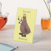 飢えおもしろいた醜いノミ漫画 台座サイン (インサイチュ)