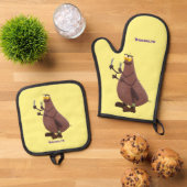 飢えおもしろいた醜いノミ漫画 鍋つかみ&鍋敷きセット (トップダウン)