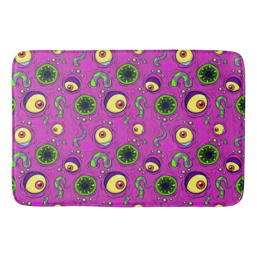 飢えたモンスターのシームレスなパターン バスマット (正面)