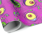 飢えたモンスターのシームレスなパターン ラッピングペーパー (ロールコーナー)