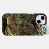 飢えたライオンbyアンリ・ルソー,ヴィンテージ野生動物 Case-Mate iPhoneケース (裏面 (横))