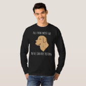 飢えたラブラドール笑わされる動物が言う Tシャツ (正面フル)