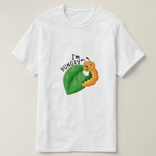 飢えた毛虫の成長祝のギフト Tシャツ (デザイン正面)