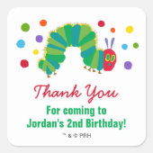 飢えた毛虫 |誕生日ありがとう スクエアシール (正面)