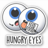 飢えた目おもしろい球プン シール (正面)