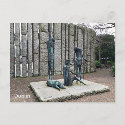 「飢饉」、聖スティーブンス・グリーン、ダブリン、アイルランド。 ポストカード (正面)
