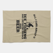 飲おもしろいみビール及び氷魚釣りことわざ キッチンタオル (横)