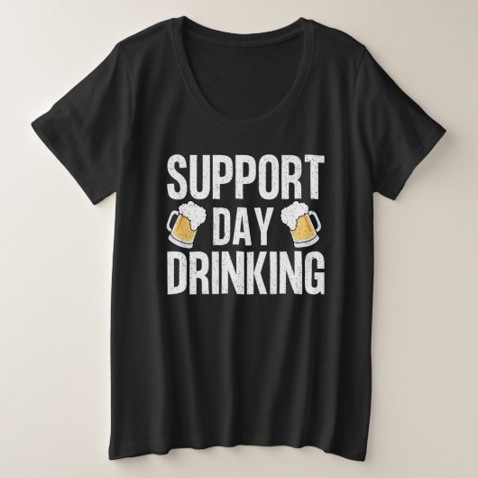 飲おもしろいみ物支援飲み会 プラスサイズTシャツ (デザイン正面)