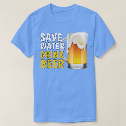 飲おもしろいパパ救水飲料ビールビーおもしろいー Tシャツ (デザイン正面)