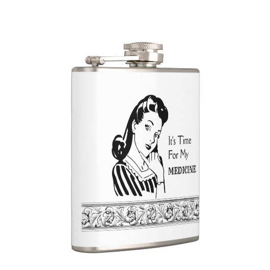 飲おもしろい酒引用文レトロ女性アルコール医療 フラスク (右)