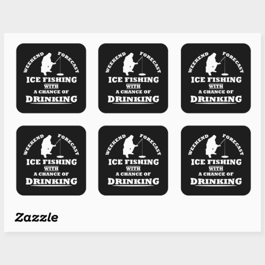 飲おもしろい飲ことわざ及び氷魚釣り スクエアシール (シート)