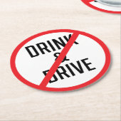 飲まず運転しない看板 |ラウンドコカスタムースター ラウンドペーパーコースター (アングル)