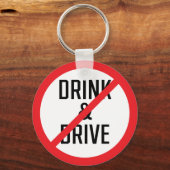 飲まず運転しない看板 |金属キーチェーン キーホルダー (正面)