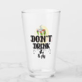 飲まないでフライタイプブラックハロウィンおもしろい タンブラーグラス (正面)