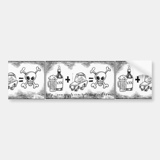 「飲まないで運転」 バンパーステッカー (正面)