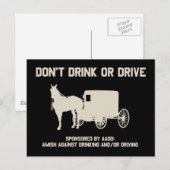 飲まない、または運転しない ポストカード (正面/裏面)