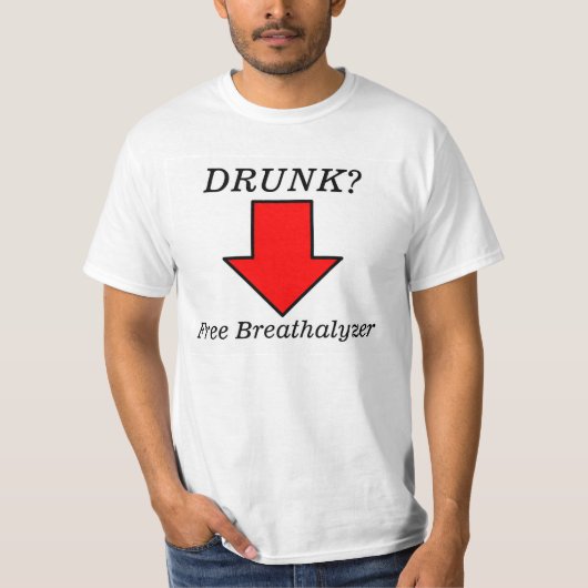 飲まれるか。 自由な飲酒検知器テストワイシャツ Tシャツ (正面)