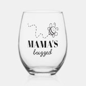 飲みおもしろいが大好きなお母さんへの熱狂的なミツバチの贈り物 ステムなしワイングラス (正面)