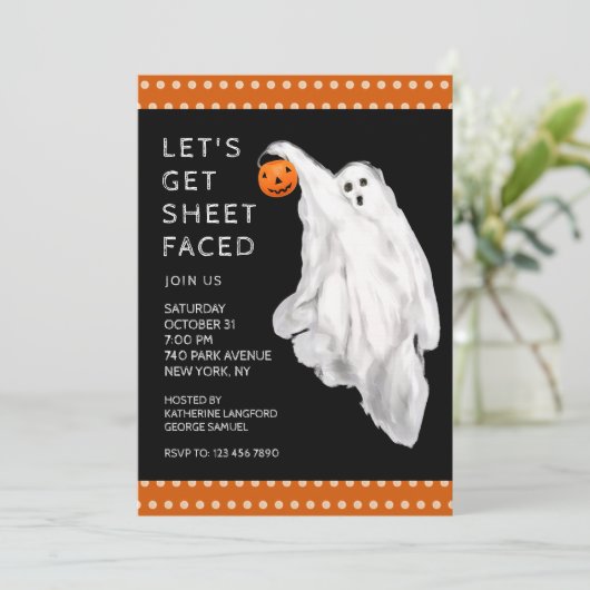 飲みおもしろいた大人ハロウィーン幽霊パーティー 招待状 (スタンド正面)